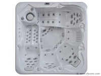 Outdoor spa 5-persoons 220x220 cm - grijs bad / grijze zijkant - incl. bluetooth & wifi - afbeelding 34 van  57