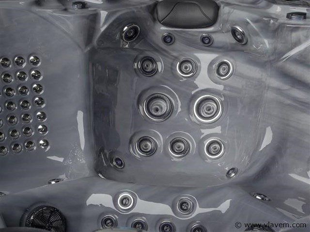 Outdoor spa 5-persoons 220x220 cm - grijs bad / grijze zijkant - incl. bluetooth & wifi - afbeelding 50 van  57