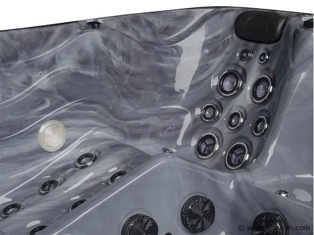 Outdoor spa 5-persoons 220x220 cm - grijs bad / grijze zijkant - incl. bluetooth & wifi - afbeelding 51 van  57