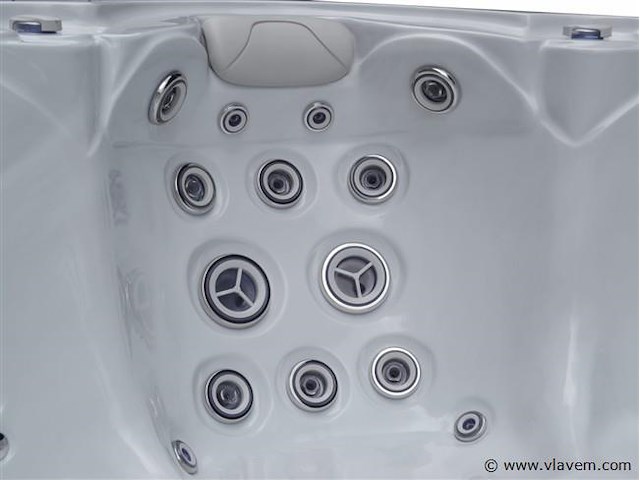 Outdoor spa 5-persoons 220x220 cm - grijs bad / grijze zijkant - incl. bluetooth & wifi - afbeelding 56 van  57