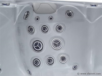 Outdoor spa 5-persoons 220x220 cm - grijs bad / grijze zijkant - incl. bluetooth & wifi - afbeelding 56 van  57