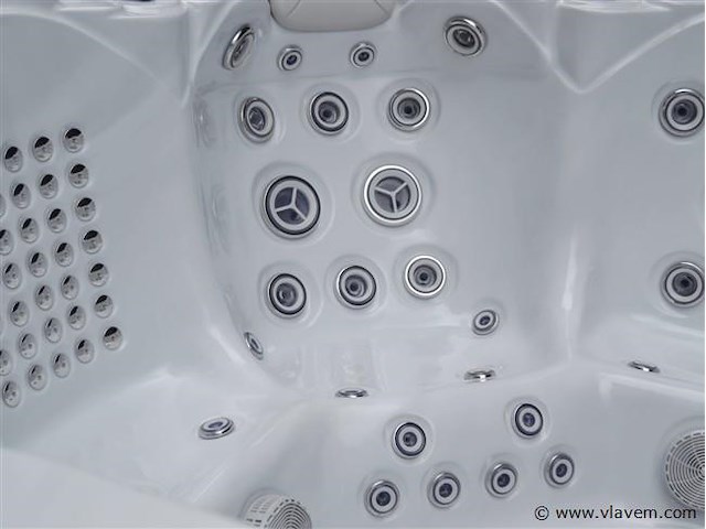 Outdoor spa 5-persoons 220x220 cm - grijs bad / grijze zijkant - incl. bluetooth & wifi - afbeelding 57 van  57