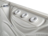 Outdoor spa 5-persoons 220x220 cm - wit bad / antraciete zijkant - incl. bluetooth - afbeelding 5 van  14