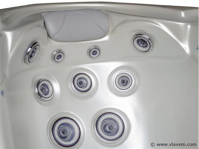 Outdoor spa 5-persoons 220x220 cm - wit bad / antraciete zijkant - incl. bluetooth - afbeelding 6 van  14