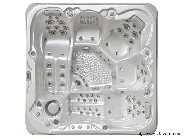 Outdoor spa 5-persoons 220x220 cm - wit bad / antraciete zijkant - incl. bluetooth - afbeelding 1 van  14