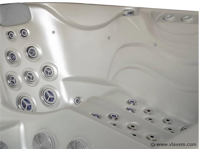 Outdoor spa 5-persoons 220x220 cm - wit bad / antraciete zijkant - incl. bluetooth - afbeelding 10 van  14