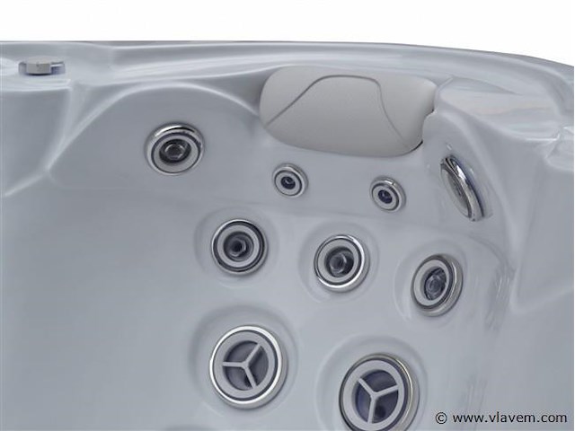 Outdoor spa 5-persoons 220x220x90 cm - sneeuwwit bad met antraciete zijkant - incl. bluetooth - afbeelding 2 van  11