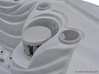 Outdoor spa 5-persoons 220x220x90 cm - sneeuwwit bad met antraciete zijkant - incl. bluetooth - afbeelding 3 van  11