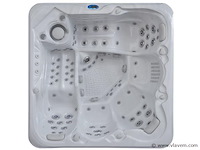 Outdoor spa 5-persoons 220x220x90 cm - sneeuwwit bad met antraciete zijkant - incl. bluetooth - afbeelding 1 van  11