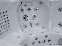 Outdoor spa 5-persoons 220x220x90 cm - sneeuwwit bad met antraciete zijkant - incl. bluetooth - afbeelding 7 van  11