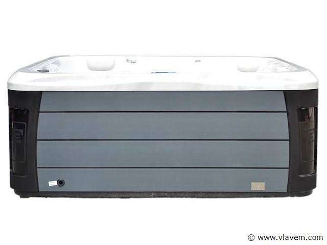 Outdoor spa 5-persoons 230x230 cm - sneeuwwit bad / grijze zijkant - incl. bluetooth - afbeelding 2 van  9