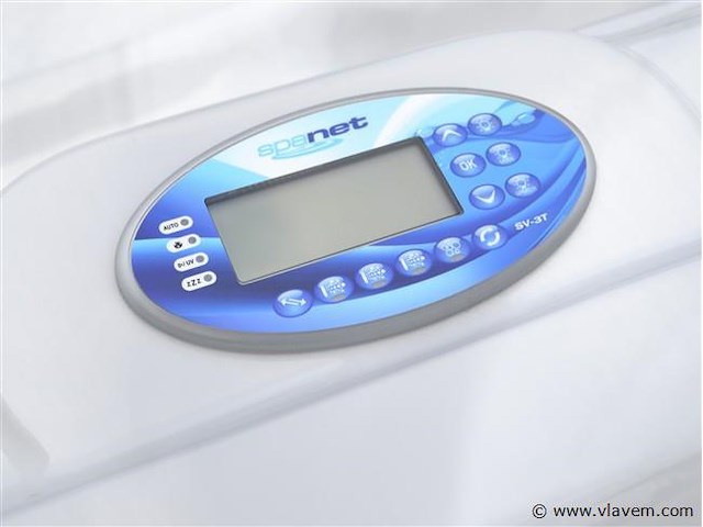 Outdoor spa 5-persoons 230x230 cm - sneeuwwit bad / grijze zijkant - incl. bluetooth - afbeelding 5 van  9