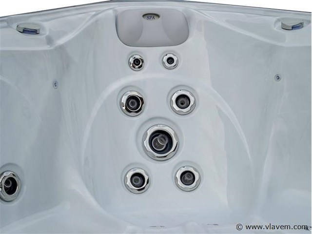 Outdoor spa 5-persoons 230x230 cm - wit bad / antraciete zijkant - incl. bluetooth - afbeelding 2 van  6