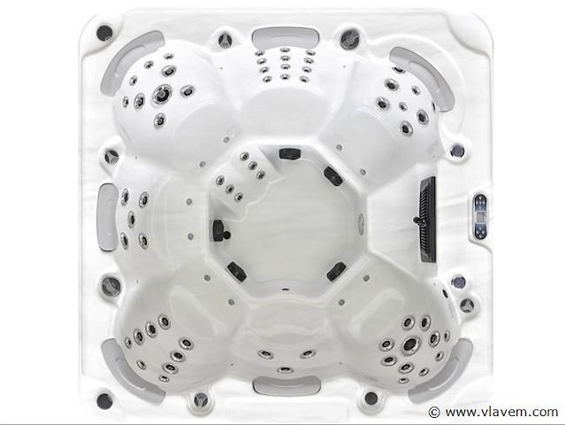 Outdoor spa 7-persoons 220x220x90 cm - sneeuwwit bad met antraciete zijkant - incl. bluetooth - afbeelding 1 van  5
