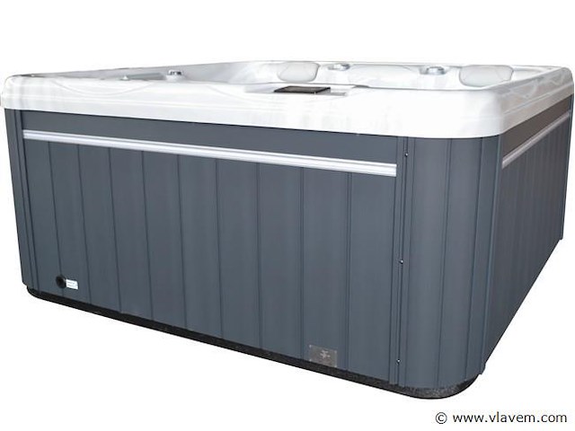 Outdoor spa 7-persoons 220x220x90 cm - sneeuwwit bad met antraciete zijkant - incl. bluetooth - afbeelding 2 van  5