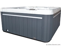 Outdoor spa 7-persoons 220x220x90 cm - sneeuwwit bad met antraciete zijkant - incl. bluetooth - afbeelding 2 van  5