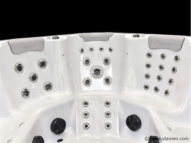 Outdoor spa 7-persoons 220x220x90 cm - sneeuwwit bad met antraciete zijkant - incl. bluetooth - afbeelding 3 van  5
