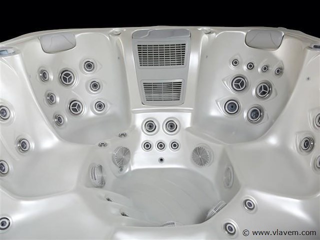 Outdoor spa 7-persoons 220x220x90 cm - wit bad met donkerbruine zijkant - incl. bluetooth - afbeelding 12 van  12