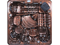 Outdoor spa aquila spa, 6 persoons met 2 ligplaatsen, bruin bad, zwarte skirts - afbeelding 5 van  22