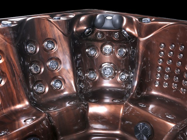 Outdoor spa aquila spa, 6 persoons met 2 ligplaatsen, bruin bad, zwarte skirts - afbeelding 11 van  22