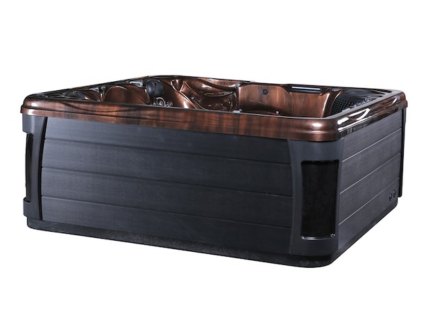 Outdoor spa aquila spa, 6 persoons met 2 ligplaatsen, bruin bad, zwarte skirts - afbeelding 1 van  22