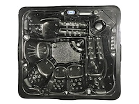 Outdoor spa aquila spa, 6 persoons met 2 ligplaatsen, bruin bad, zwarte skirts - afbeelding 2 van  9