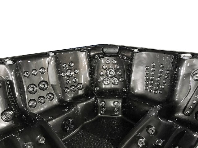 Outdoor spa aquila spa, 6 persoons met 2 ligplaatsen, bruin bad, zwarte skirts - afbeelding 4 van  9
