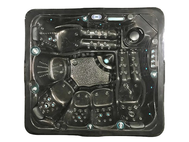 Outdoor spa aquila spa, 6 persoons met 2 ligplaatsen, bruin bad, zwarte skirts - afbeelding 8 van  9