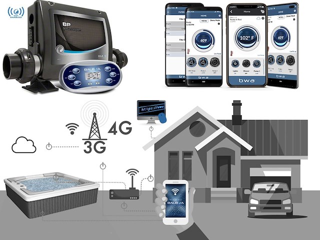 Outdoor spa aquila spa, 6 persoons met 2 ligplaatsen, wit bad, zwarte skirts - afbeelding 14 van  17