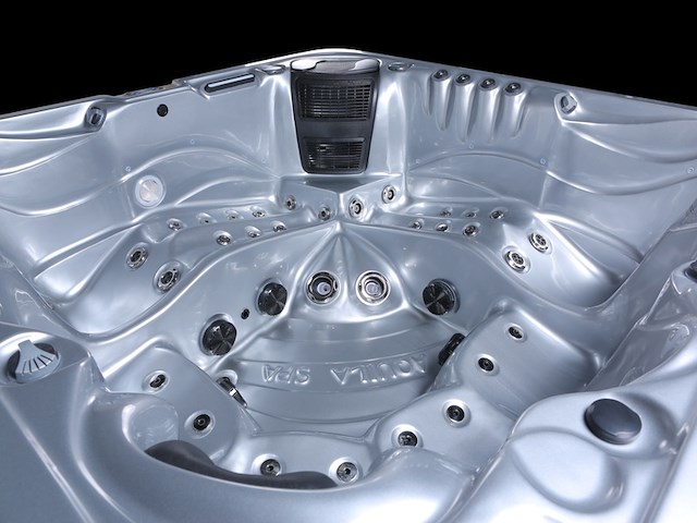 Outdoor spa aquila spa, 6 persoons met 2 ligplaatsen, zilver bad, zwarte skirt - afbeelding 7 van  18