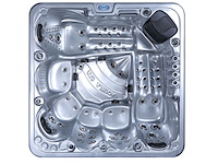 Outdoor spa aquila spa, 6 persoons met 2 ligplaatsen, zilver bad, zwarte skirt - afbeelding 11 van  18