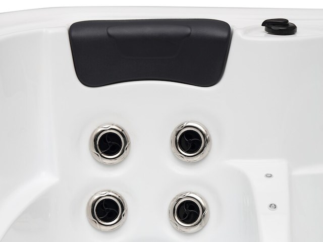 Outdoor spa vonato, 5-persoons spa met 3 ligplaatsen, wit bad, mahonierode skirts - afbeelding 21 van  21