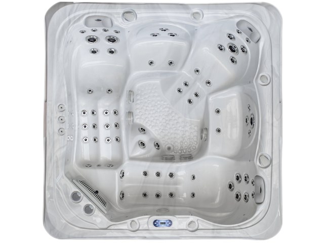 Outdoor spa vonato, donaro, sneeuwwit bad met antraciete skirts - afbeelding 1 van  6