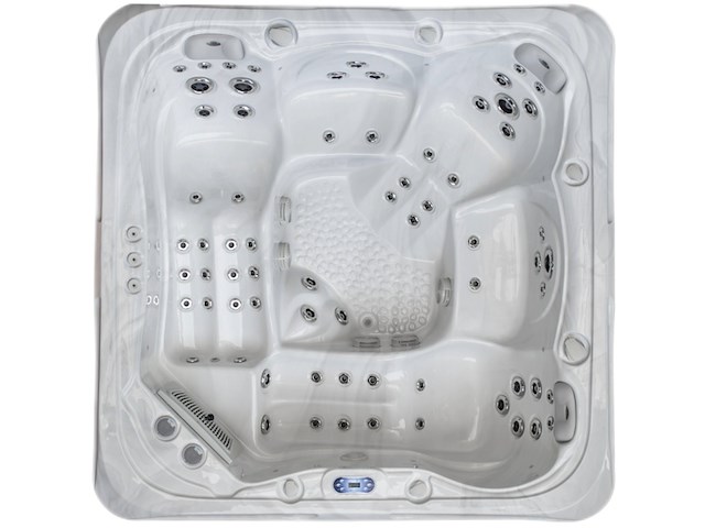 Outdoor spa vonato, donaro, sneeuwwit bad met antraciete skirts - afbeelding 1 van  6