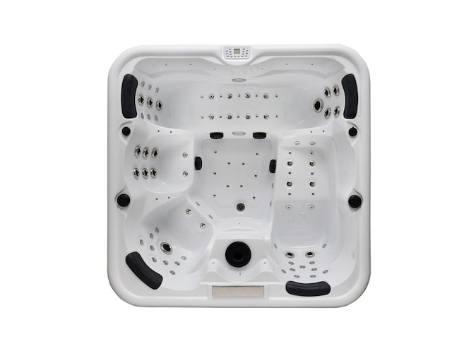 Outdoor spa vonato, milaro, wit bad, mahonierode skirts - afbeelding 12 van  21