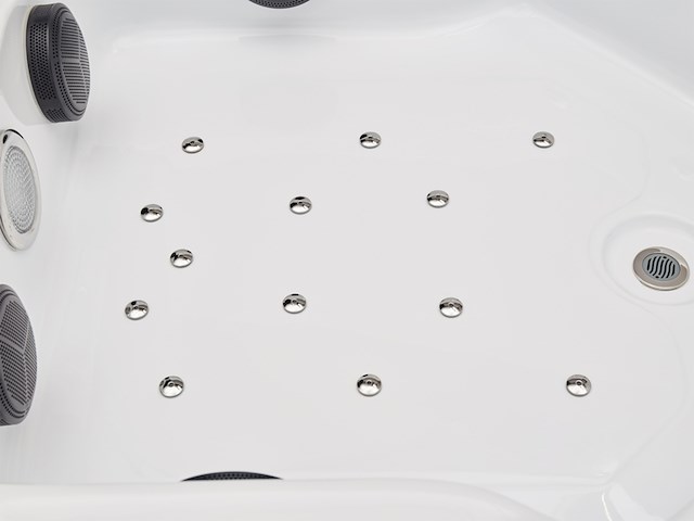 Outdoor spa vonato tovario wit bad / naturel houten kleur zijkant - afbeelding 11 van  24
