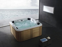 Outdoor spa vonato tovario wit bad / naturel houten kleur zijkant - afbeelding 1 van  24