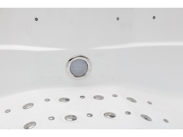 Outdoor spa vonato tovario wit bad / naturel houten kleur zijkant - afbeelding 23 van  24