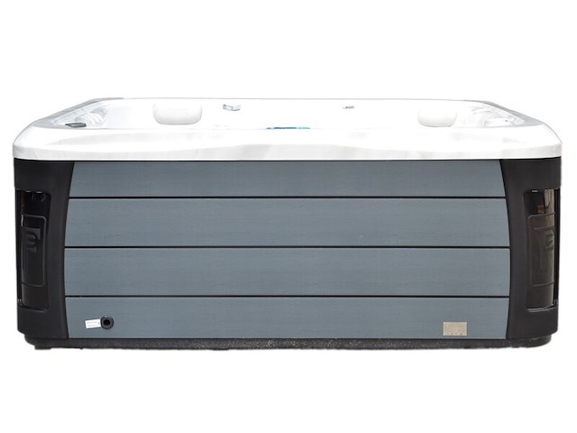 Outdoor spa vonato, vrijstaand 5 persoons bad, sneeuwwit bad met grijze skirt - afbeelding 1 van  9