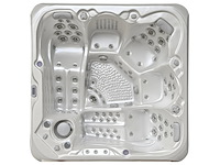 Outdoor spa vonato, vrijstaand 5 persoons bad, wit bad met antraciete skirts - afbeelding 7 van  15