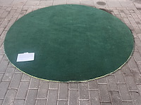 Outline vloerkleed dark green/lime round, polspotten - afbeelding 1 van  9