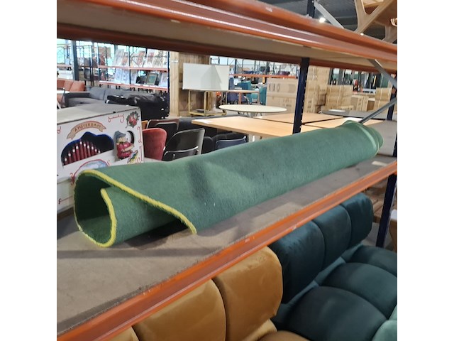Outline vloerkleed dark green/lime round, polspotten - afbeelding 6 van  9