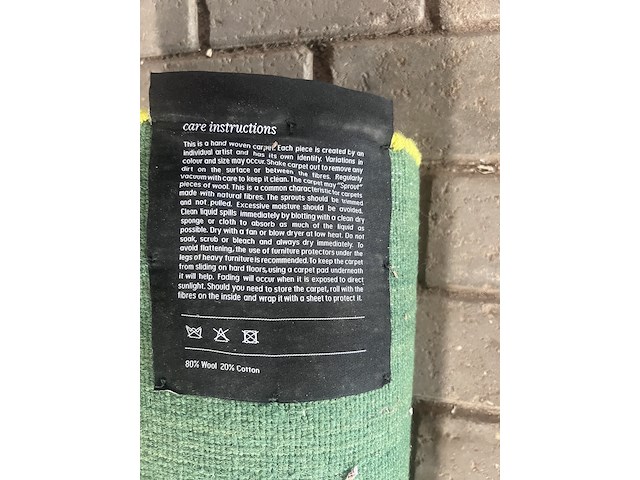 Outline vloerkleed dark green/lime round, polspotten - afbeelding 8 van  9