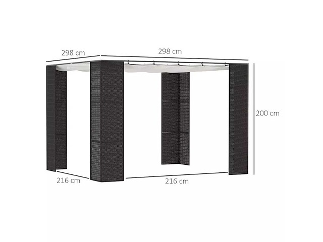 Outsunny - 84c-288bk - pergola - patio cover - afbeelding 2 van  5