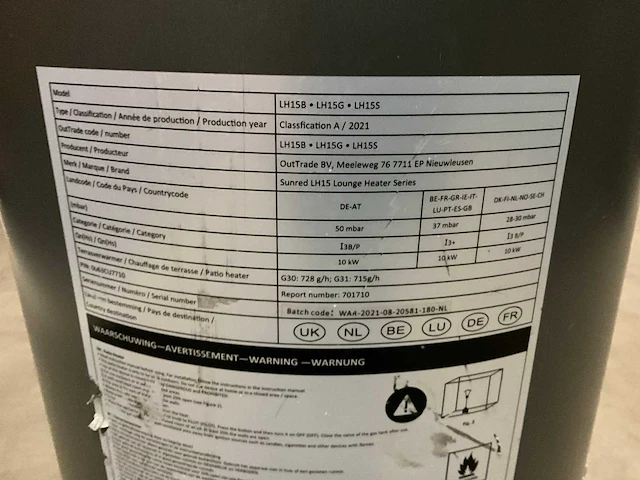 Outtrade lh15b terrasverwarming / heater (3x) - afbeelding 5 van  5