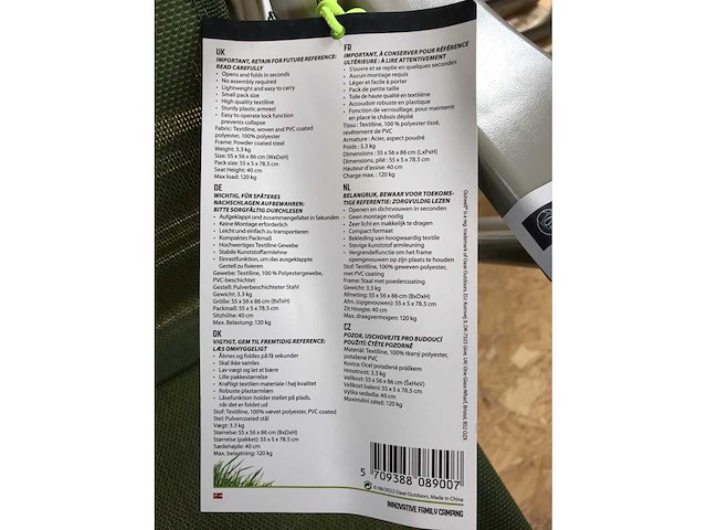 Outwell blackpool campingstoelen (5x) - afbeelding 4 van  4