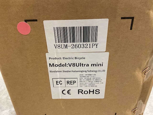 Ouxi v8 ulta mini roze elektrische fiets - afbeelding 34 van  70