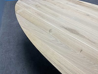 Ovaal eiken eetkamertafel 280 cm met onderstel spin - afbeelding 4 van  4