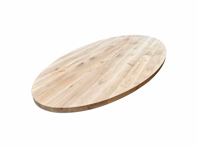 Ovaal eiken tafelblad met 300 cm. - afbeelding 1 van  2