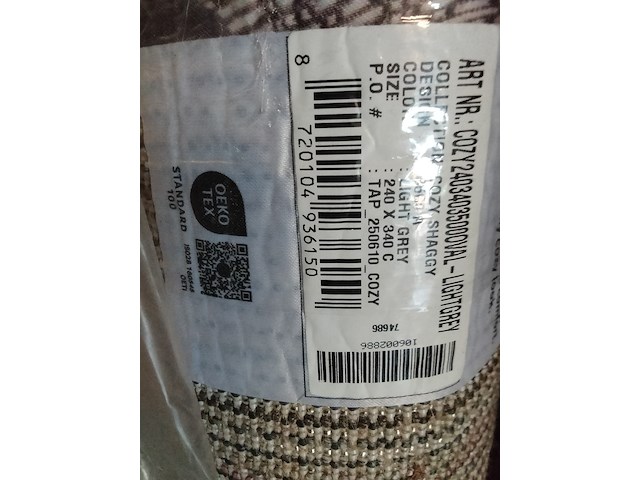 Ovaal hooppolig vloerkleed, grijs - afbeelding 2 van  2